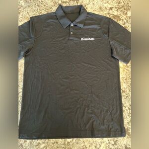 Large Black Kawasaki Polo Shirt Mens Short Sleeve New Moto Casual Clothes